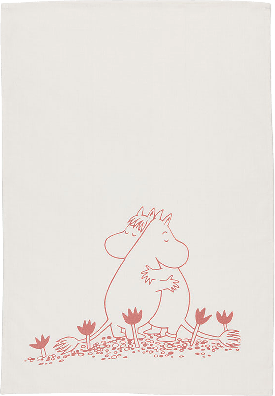 Mumin Kökshandduk 50C70Cm Kärlek, från Arabia, i färgen Offwhite.