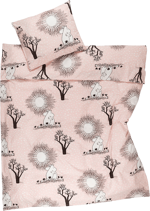 Mumin Bäddset 150X210 Kärlek, från Arabia, i färgen Rosa.
