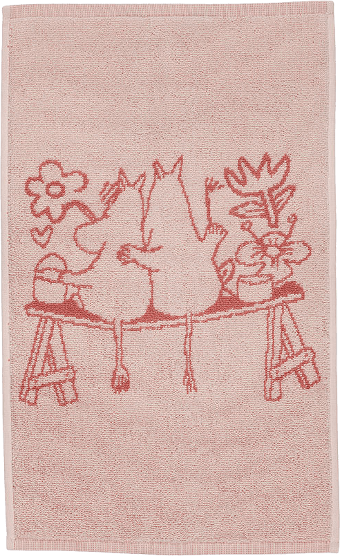 Mumin Handduk 30X50 Kärlek, från Arabia, i färgen Rosa.