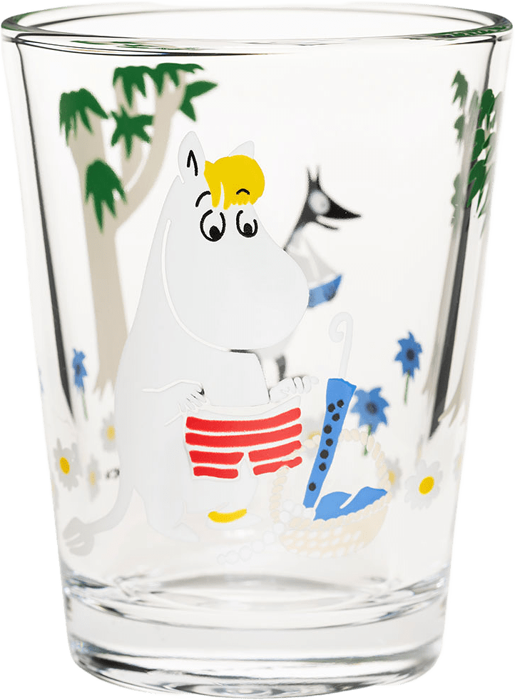 Mumin glas 22cl Vi åker på semester, från Arabia, i färgen Semester.
