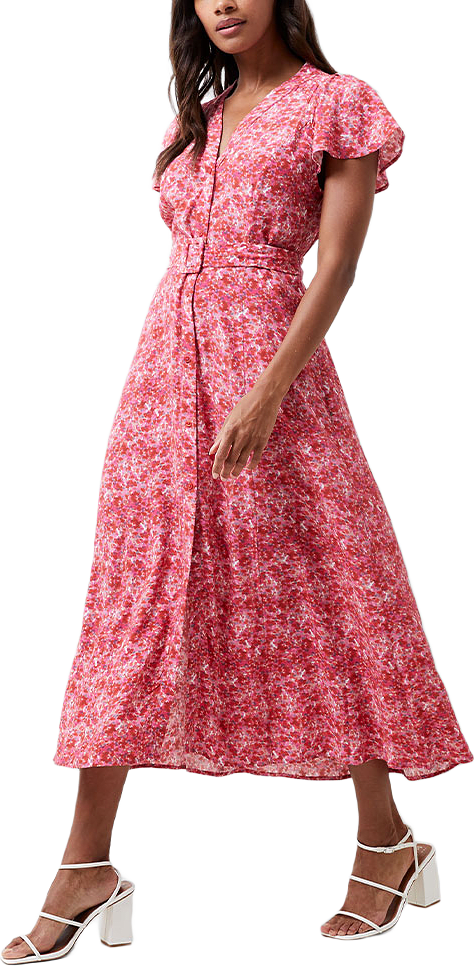 Cass Delphine klänning, från French Connection, i färgen True Red Multi.