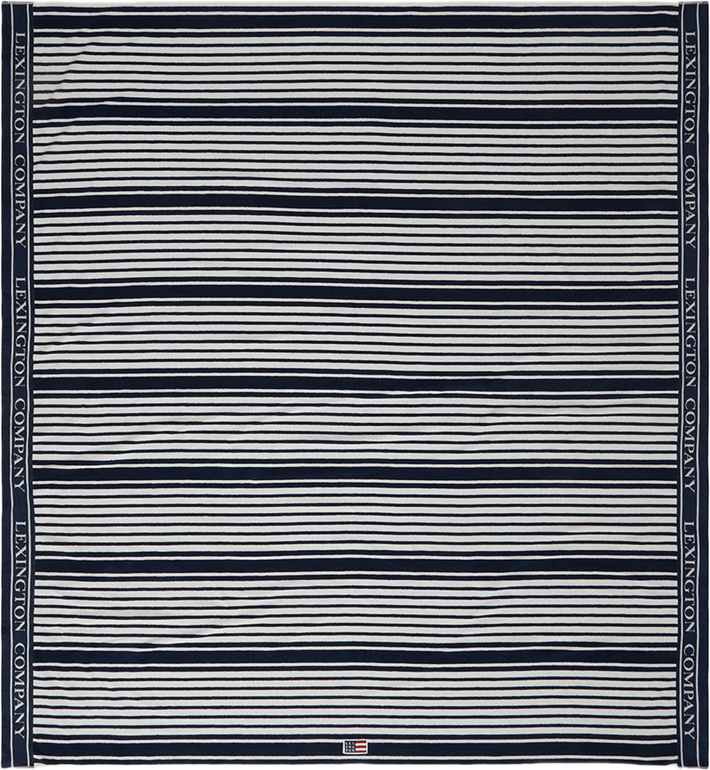 Striped Cotton Terry Family Beach Towel, från Lexington, i färgen Navy/White.