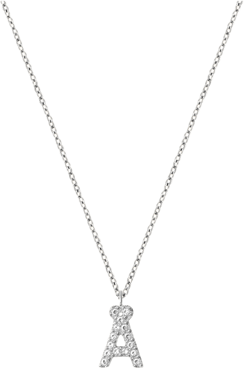 Petite Stone Letter Ä Steel Necklace, från Mockberg, i färgen Silver.