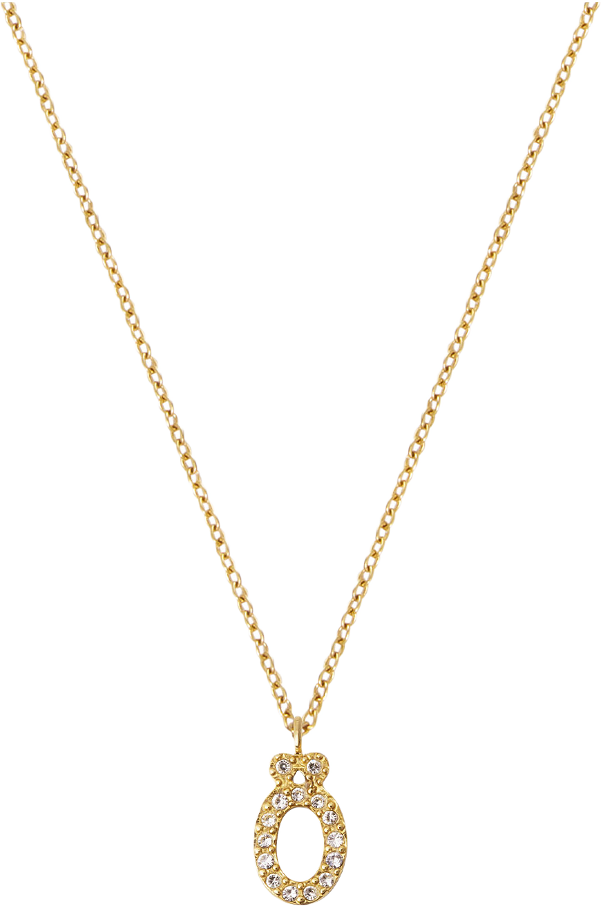 Petite Stone Letter Ö Gold Necklace, från Mockberg, i färgen Gold.