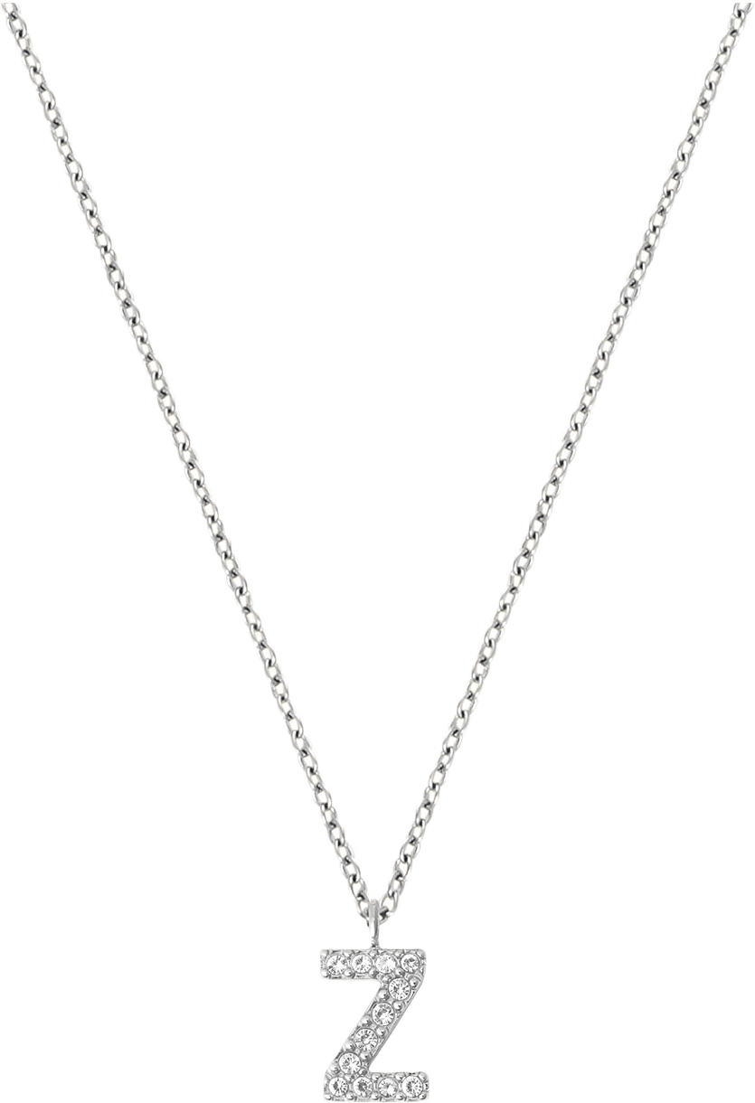 Petite Stone Letter Z Steel Necklace, från Mockberg, i färgen Silver.