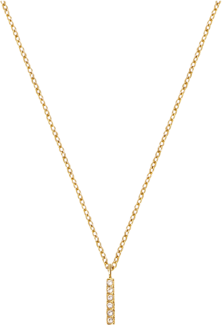 Petite Stone Letter I Gold Necklace, från Mockberg, i färgen Gold.