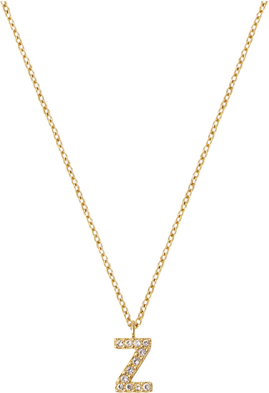 Petite Stone Letter Z Gold Necklace, från Mockberg, i färgen Gold.