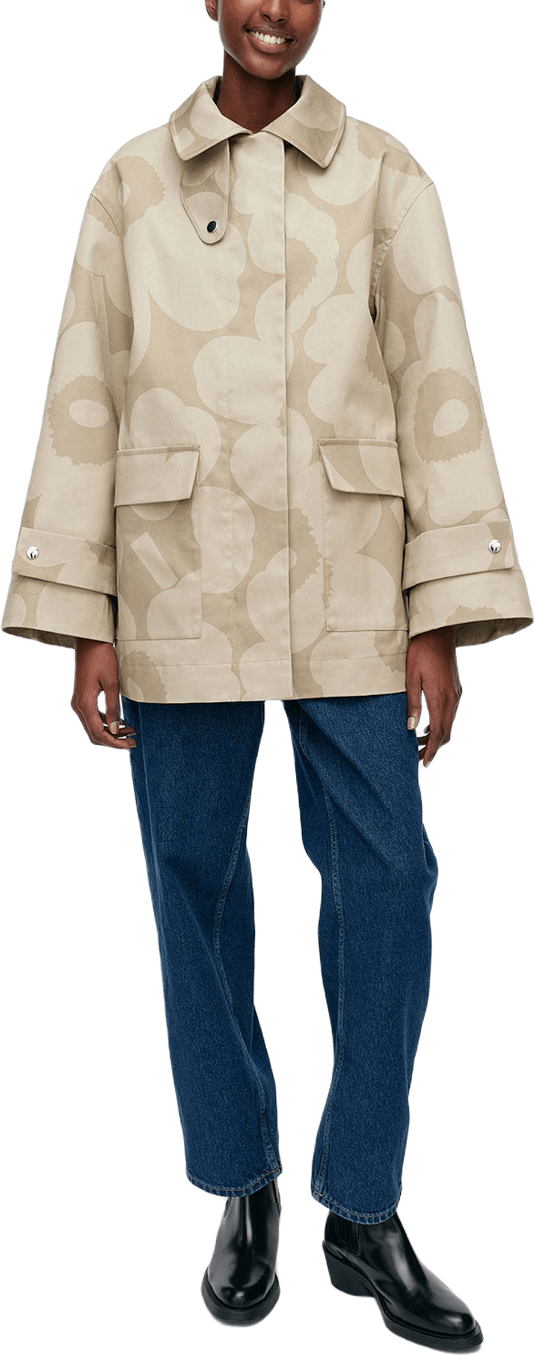 Kitti Unikko Jacket, från Marimekko, i färgen Greyish Green, Beige.