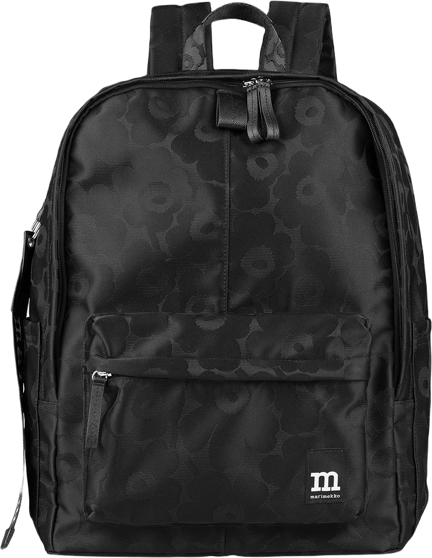 Zip Top Backpack Unikko, från Marimekko, i färgen Black, Black.