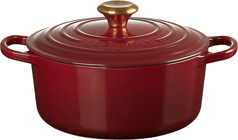 Rund gryta gjutjärn 24cm, från Le Creuset, i färgen Garnet.