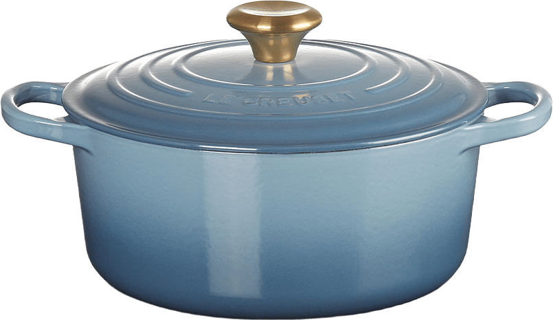 Rund gryta gjutjärn 24cm Chambray, från Le Creuset, i färgen Chambray.
