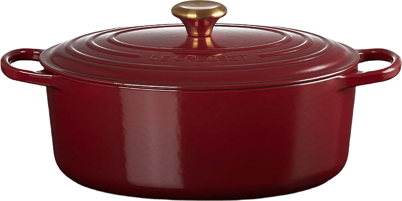 Oval gryta gjutjärn 31 cm, från Le Creuset, i färgen Garnet.