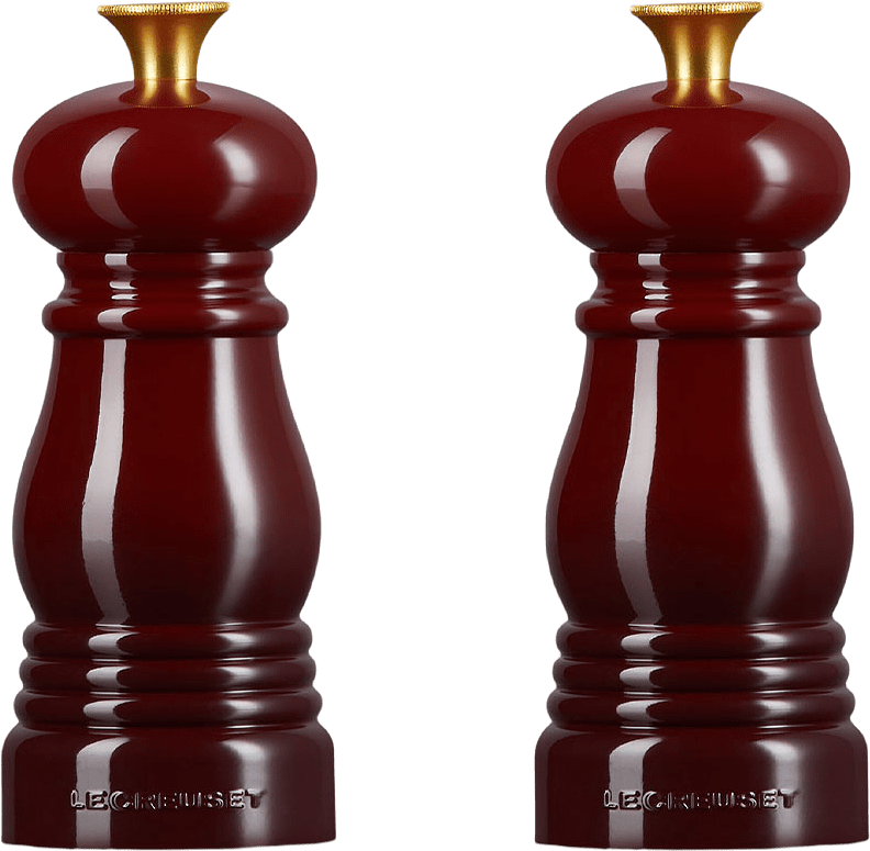 Salt- och pepparkvarnset mini 11cm, från Le Creuset, i färgen Garnet.