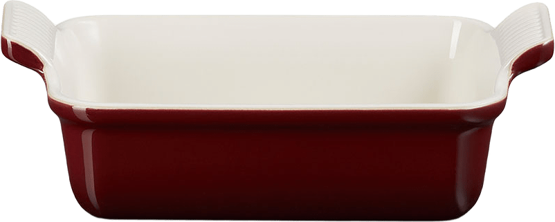 Rektangulär ugnsform Heritage stengods 19cm, från Le Creuset, i färgen Garnet.