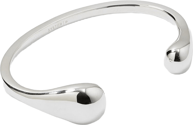 Bolded Drops Bangle Silver