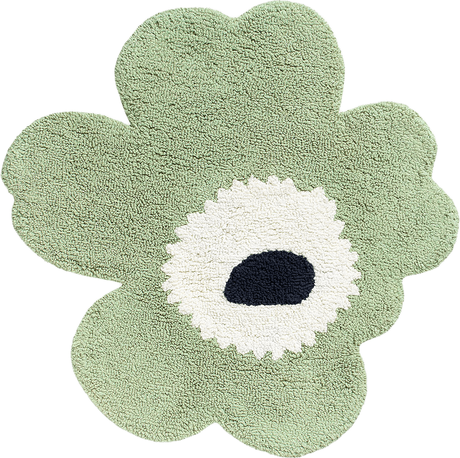 Unikko Terry Bath Mat 73X74 Cm, från Marimekko, i färgen Sage, Off White.