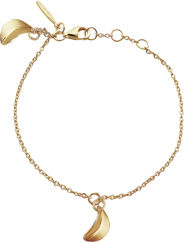 Botanica armband med ett litet löv i guld, från Drakenberg Sjölin, i färgen Gold 18 K.