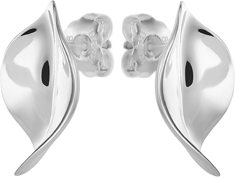 Botanica örhängen med ett löv, från Drakenberg Sjölin, i färgen Silver.