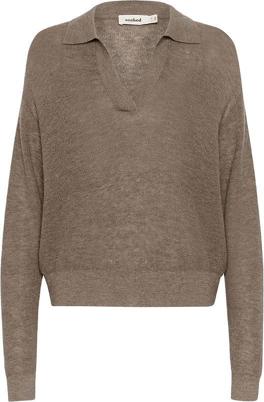 SLNathe Polo Pullover, från Soaked In Luxury, i färgen Walnut.