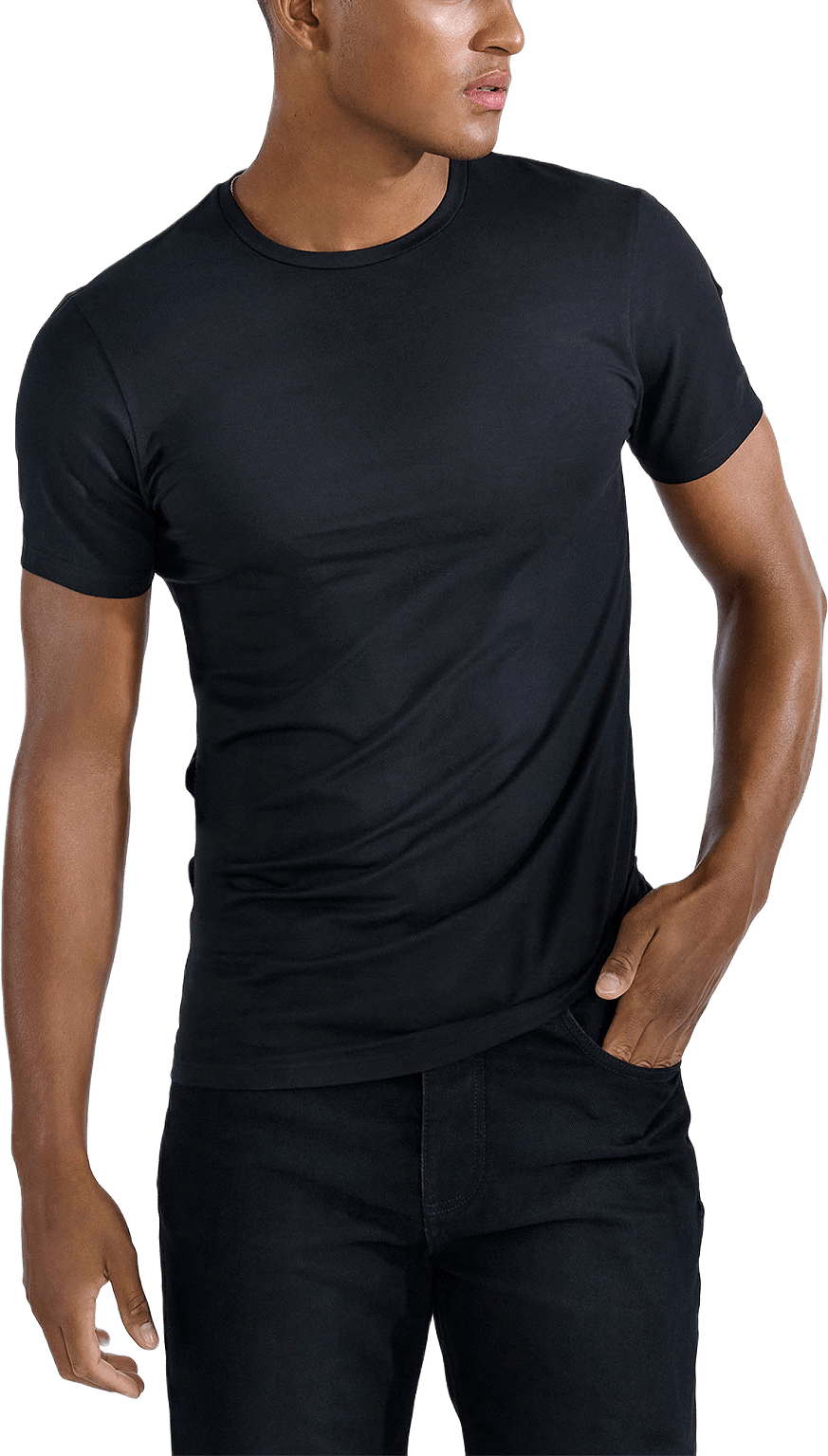 Crew-Neck Tencel, från Bread & Boxers, i färgen Black.