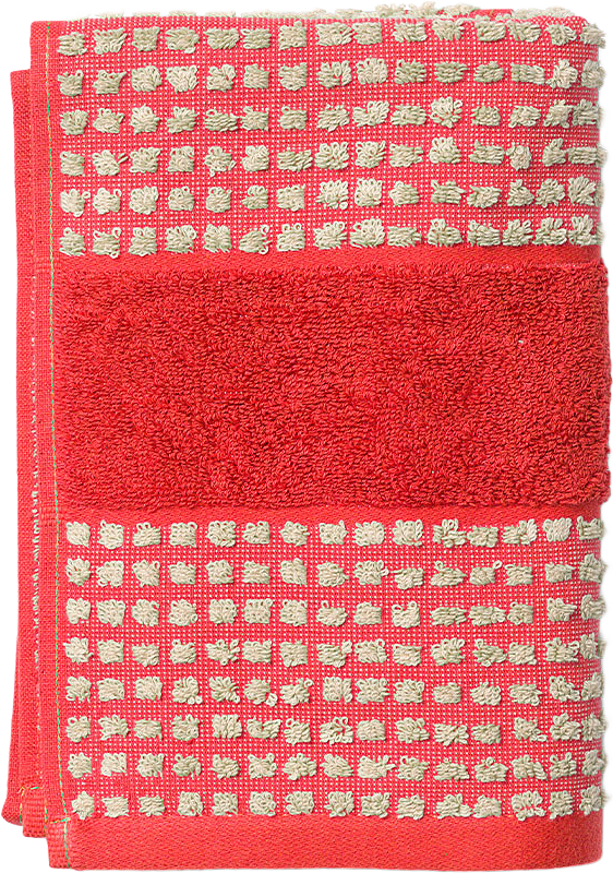 Check Handduk 50x100 cm röd/sand, från JUNA, i färgen Röd/Sand.