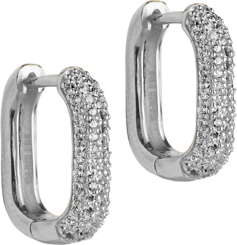 Hoops, Sparkling Square 15 mm, från ENAMEL Copenhagen, i färgen Clear Cz.