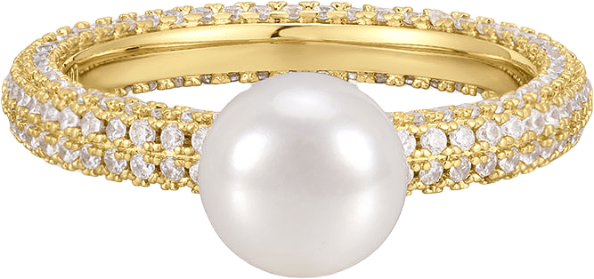 Pearl Pave Amalfi Ring, från LUV AJ, i färgen Gold.