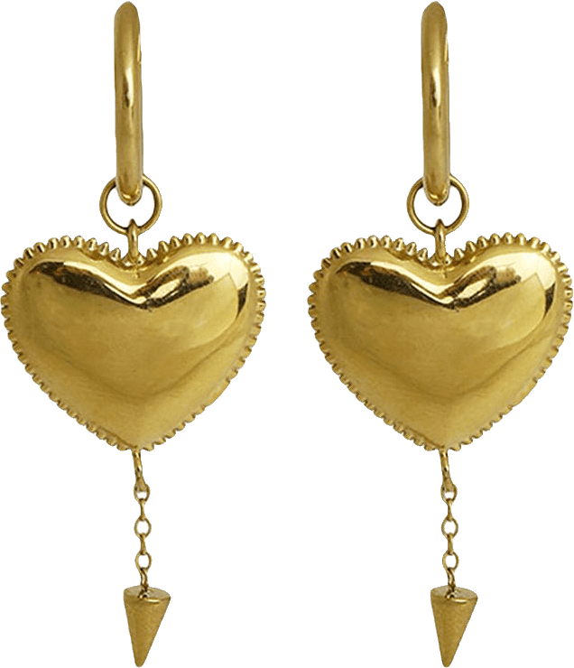 DEVIL HEART EARRINGS GOLD, från WOS, i färgen Gold.