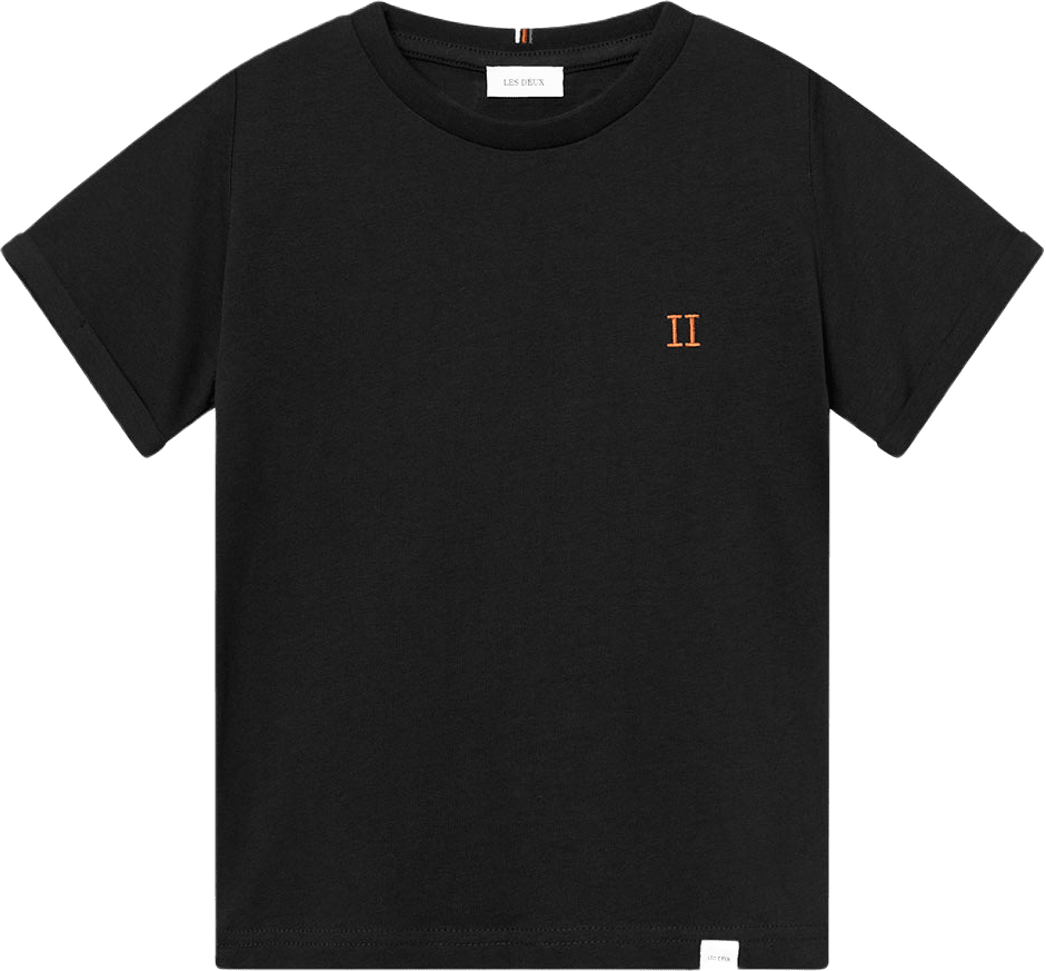 Nørregaard T-shirt Kids, från LES DEUX, i färgen Black/Orange.