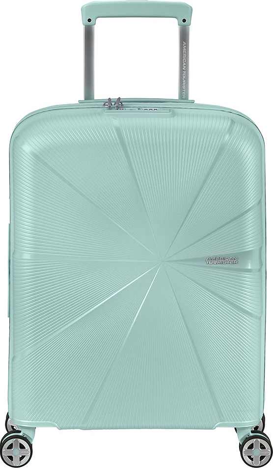 Starvibe kabinväska  55 cm, från American Tourister, i färgen Metallic Surf Blue.