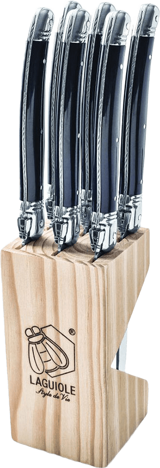 Grillknivar Laguiole Black SET 6 SdV, från Style de Vie, i färgen Black.