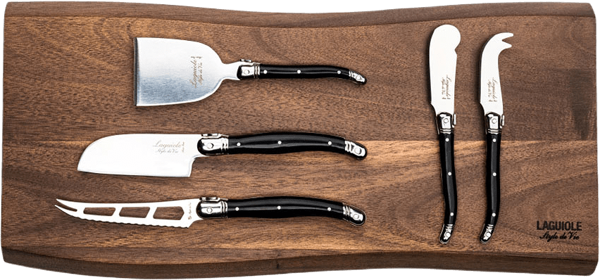 Ostknivar Laguiole Set 5 delar, från Style de Vie, i färgen Black/Wood.