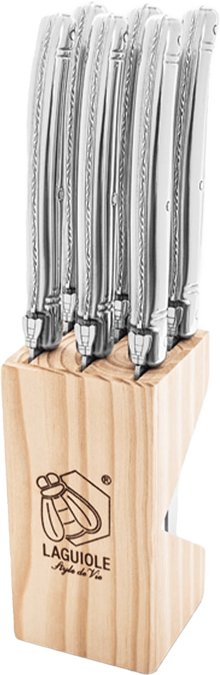 Grillknivar Laguiole Black SET 6 SdV, från Style de Vie, i färgen Steel.