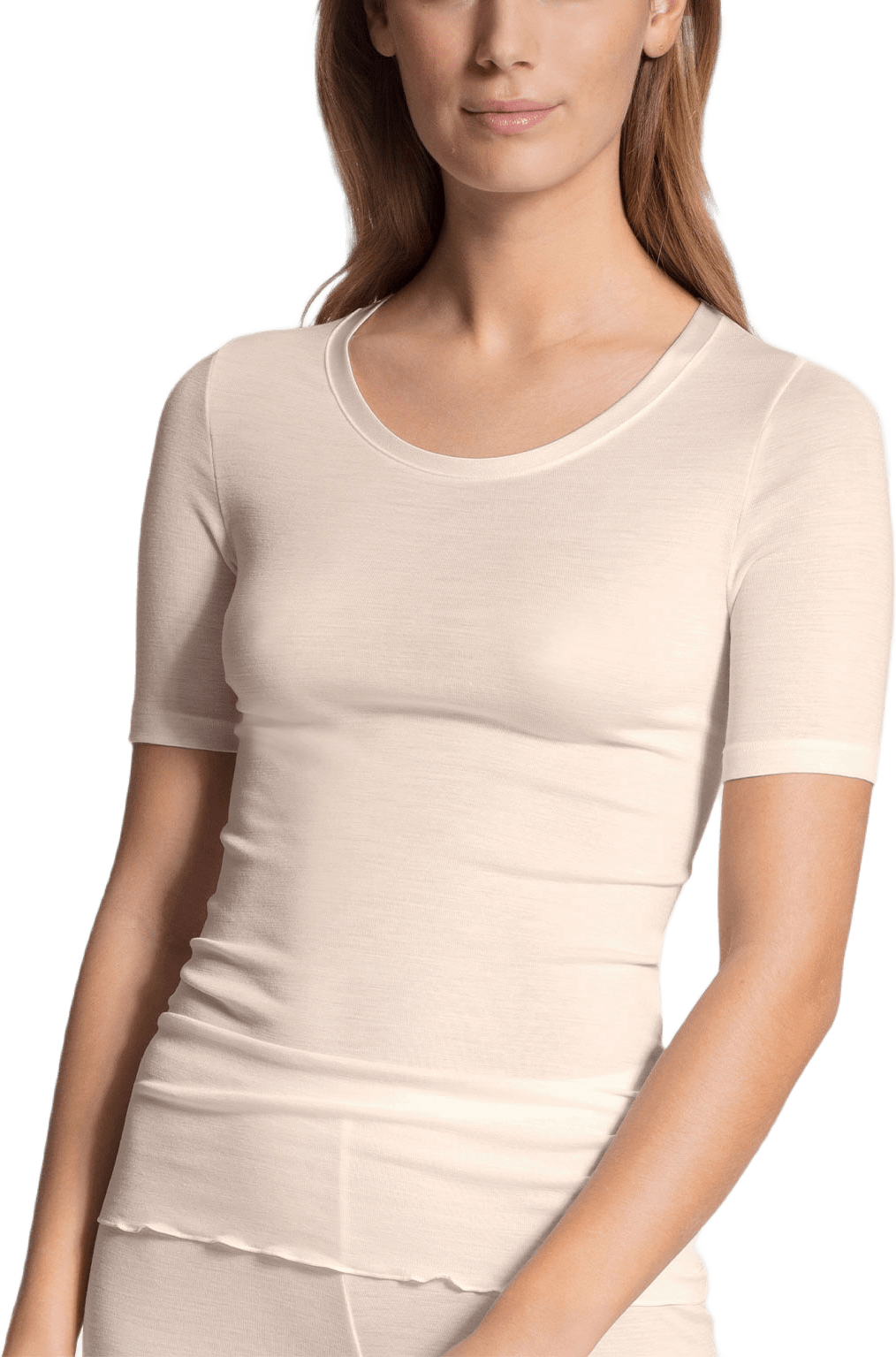 Ull Siden Tröja True Confidence 14535, från Calida, i färgen Light Ivory.