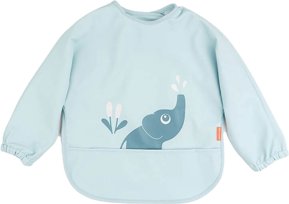 Sleeved pocket bib Elphee Blue, från Done by Deer, i färgen Blue.