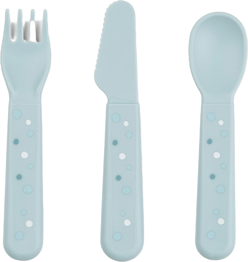 Foodie cutlery set Happy dots Blue, från Done by Deer, i färgen Blue.