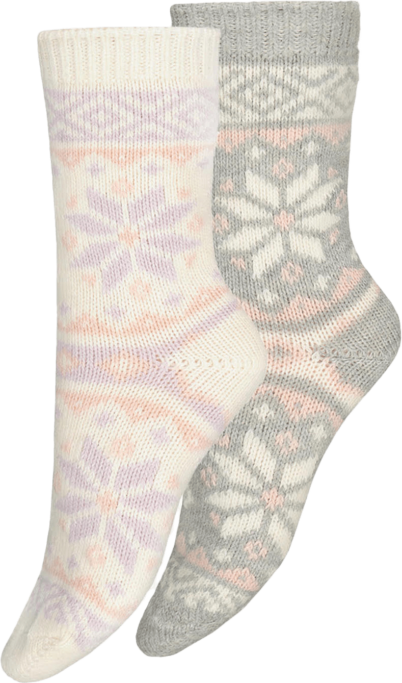 Joelle Alpaca Sock 2-pack, från Vogue, i färgen Off-white.