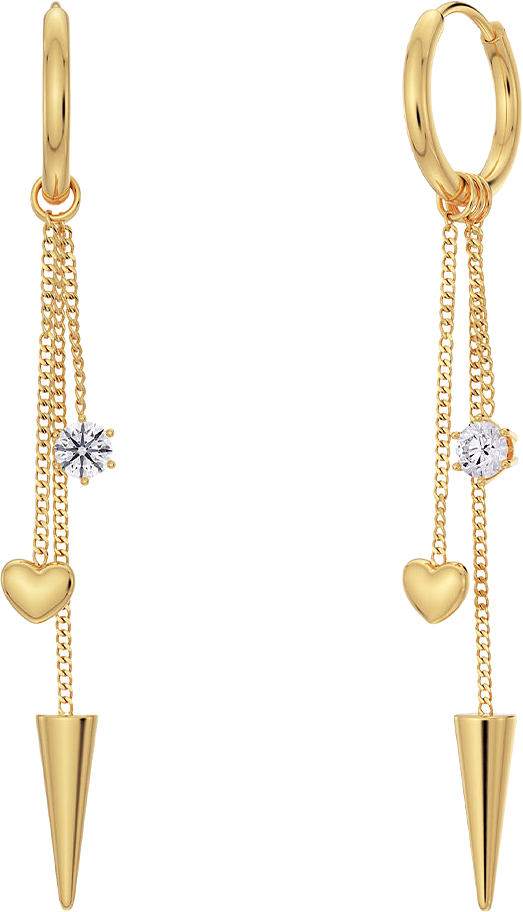 Peak Hoops Multi Heart Gold