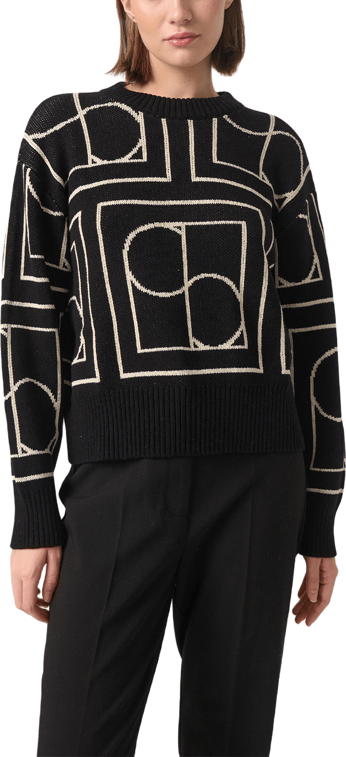 SLCabba Pullover, från Soaked In Luxury, i färgen Black W. Sandshell Monogram.