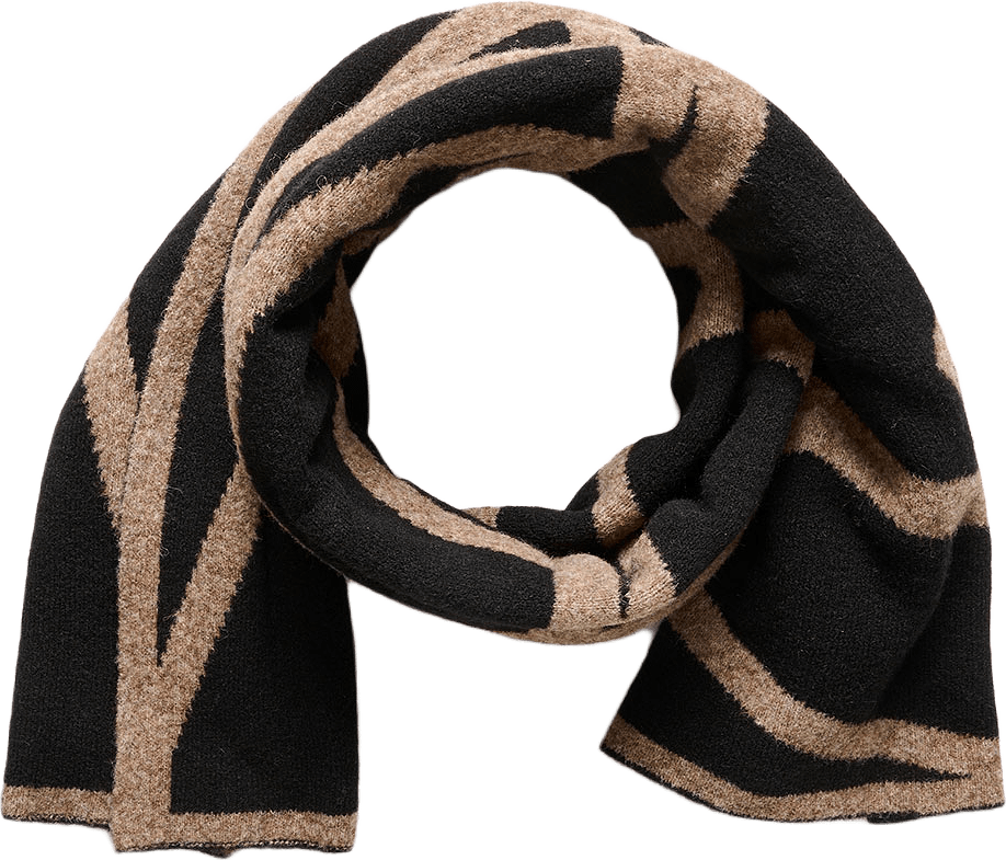 SyrahIW Scarf, från Inwear, i färgen Black/Mocha Grey Melange.