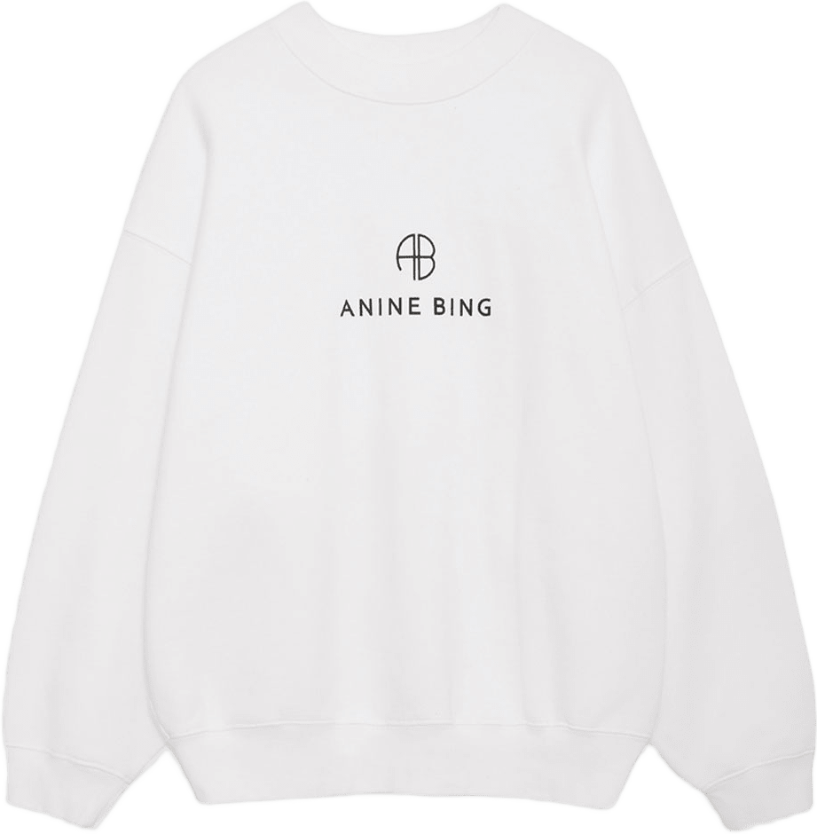 Jaci Sweatshirt Monogram, från Anine Bing, i färgen Ivory.