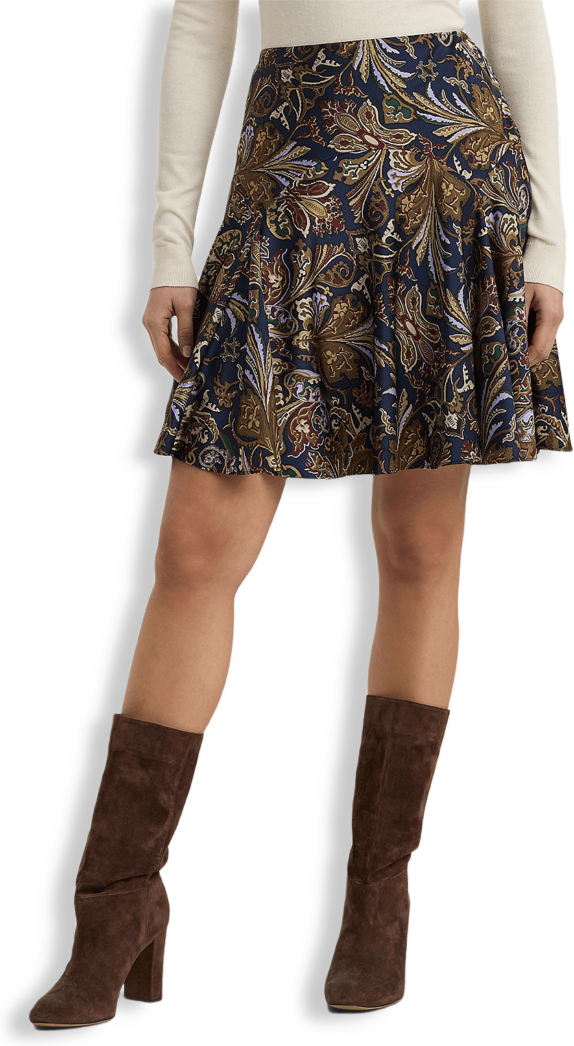 Paisley Satin Charmeuse Miniskirt