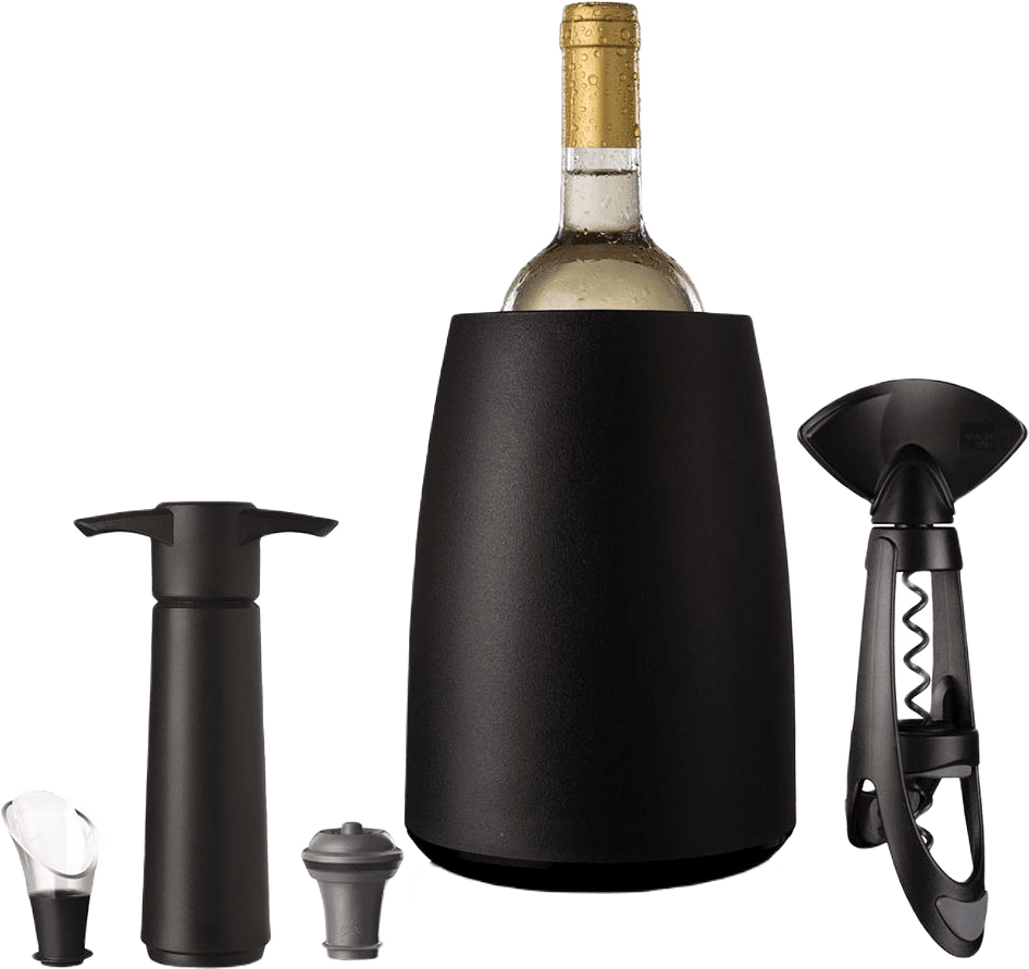 Vin set/5 Elegant Plus, från Vacu Vin, i färgen Black.