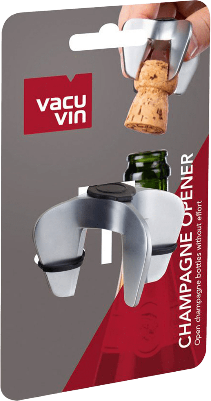 Champagneöppnare, från Vacu Vin, i färgen Mat Chrome.