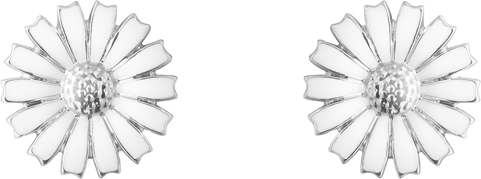 DAISY ÖH RH SILVER med vit emalj 11mm