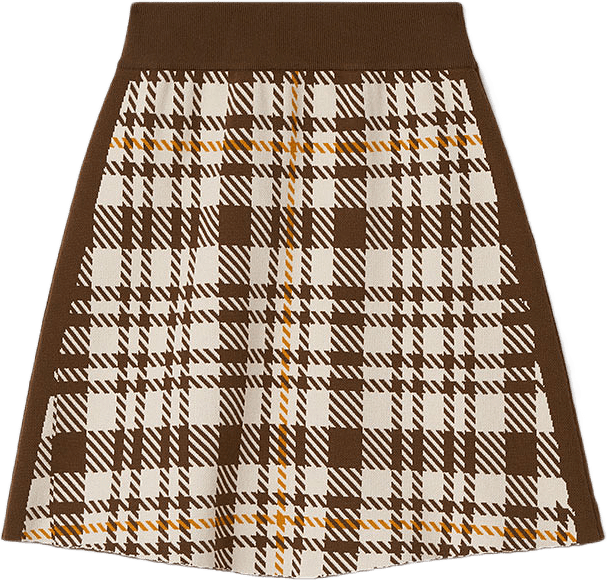 Tendai Eco Check Skirt, från Rodebjer, i färgen Brown.