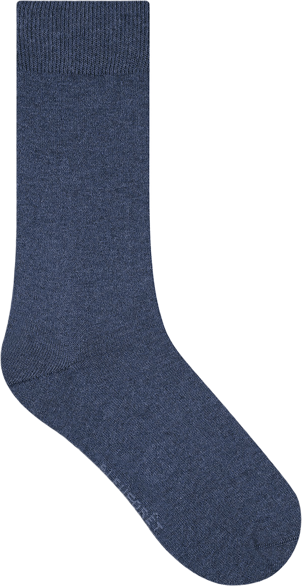 Socka i egyptisk bomull & kashmir, från BleuForêt, i färgen Jean.