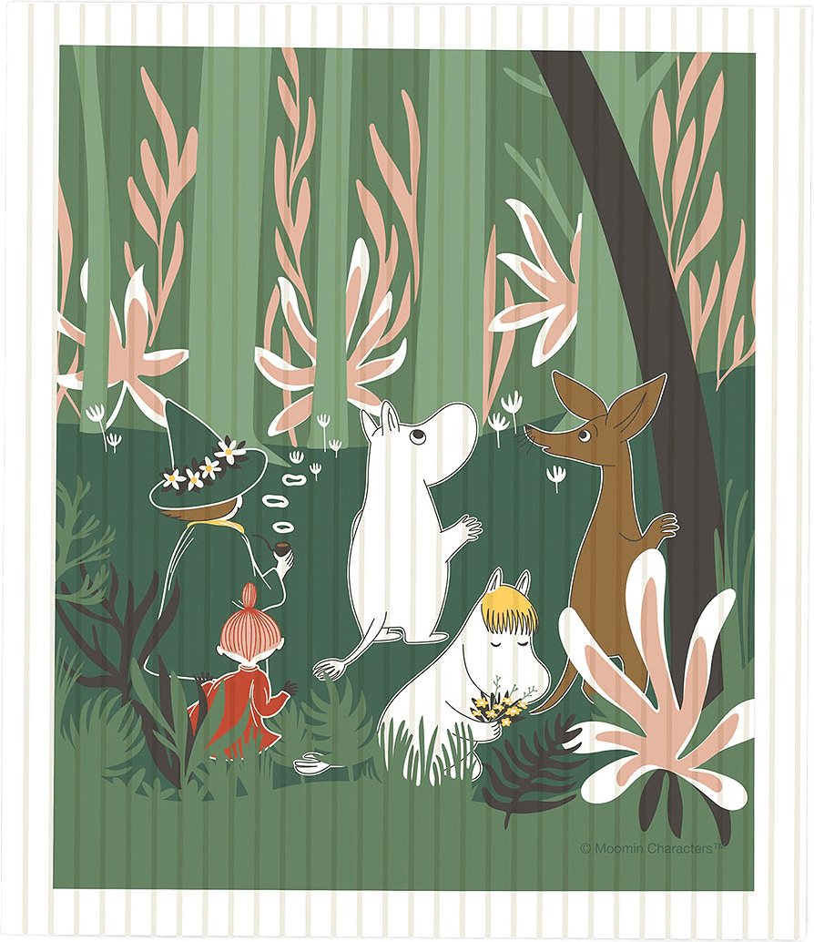Moomin Forest Diskduk 5-pack, från Opto Design, i färgen Grön.