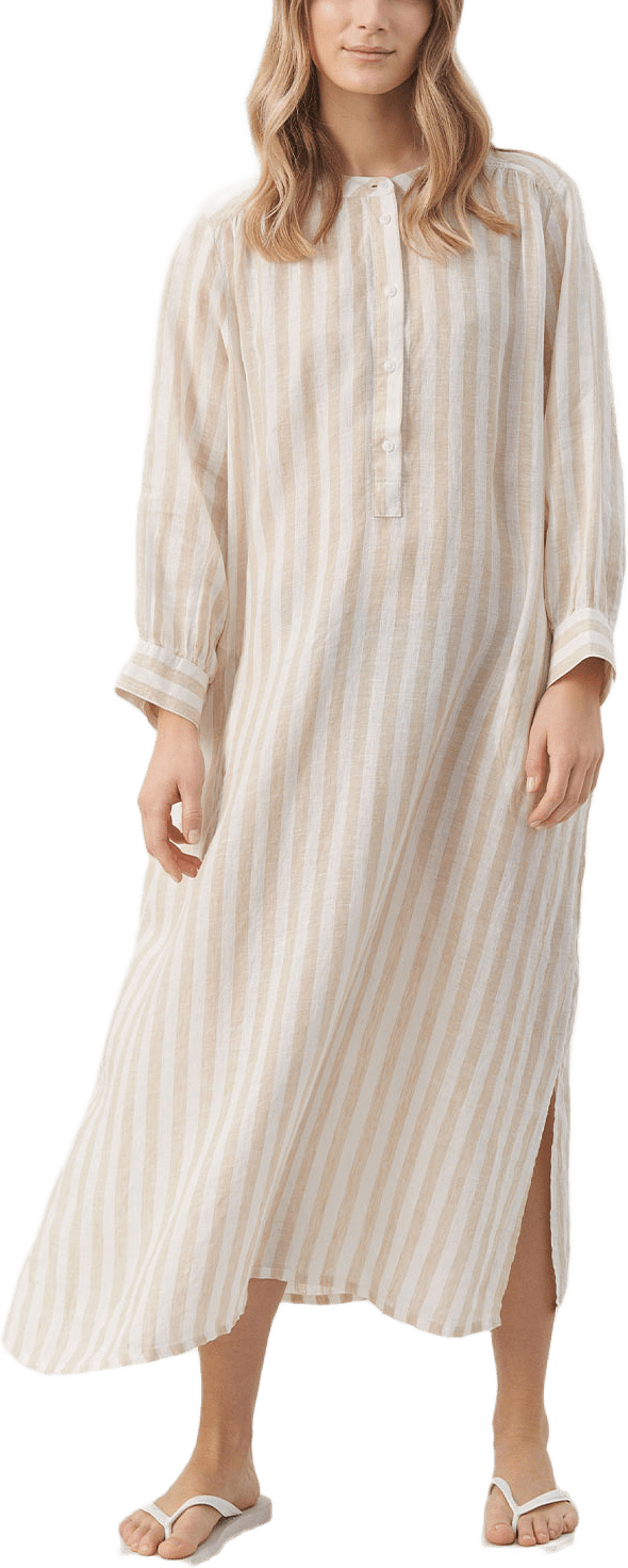 AliaPW Dress, från Part Two, i färgen White Pepper Stripe.