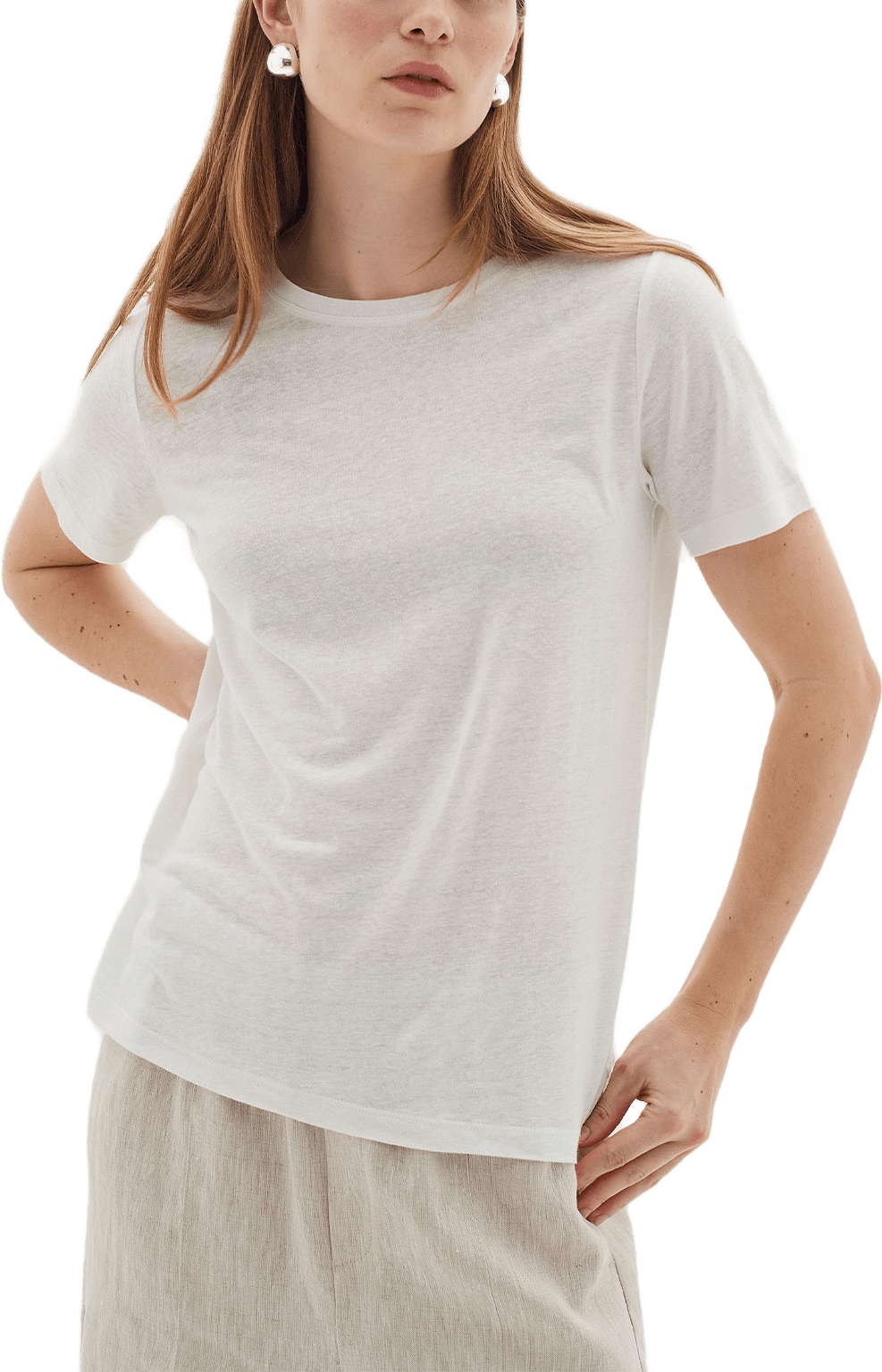 ElisabethIW Alma T-shirt, från Inwear, i färgen Pure White.